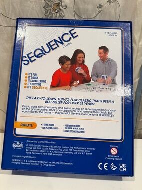 Sequence Classic Family Card Game - Blue